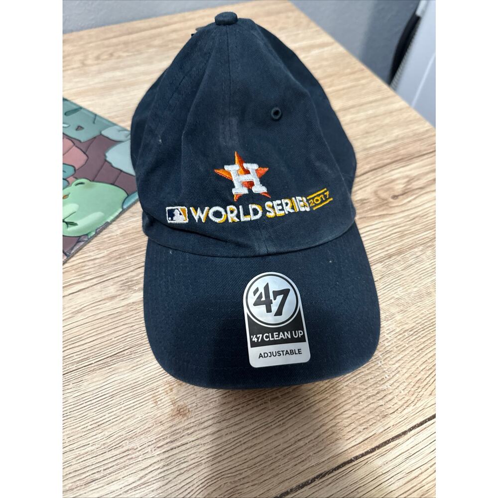 Houston Astros Hat Cap Mens Blue Strap Back  Baseball '47 World Series 2017